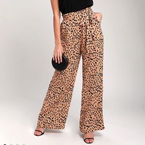 Lulus untamed leopard print wide leg pants